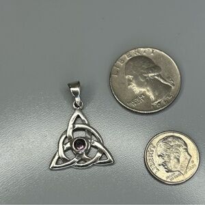 Vintage sterling silver Celtic knot amethyst stone